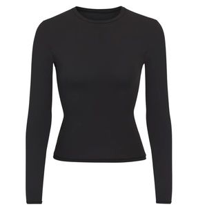 SKIMS WOMENS FITS EVERYBODY LONG SLEEVE T-SHIRT SIZE S - ONYX